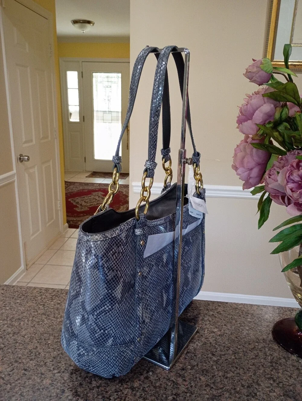 NWT Coach Alexandra Exotic Python Embossed Leather Bag